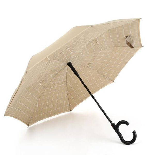 Lattice reverse long handle golf umbrella (4)