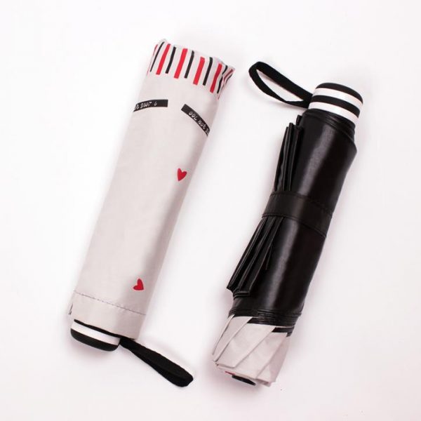 Tri-fold eight-bone love striped umbrella (6)