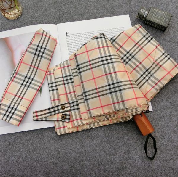Vintage england plaid umbrella (2)
